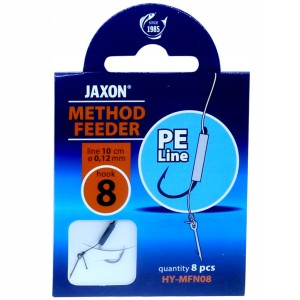 Przejdź do produktu Haczyki z przyponami JAXON METHOD FEEDER plecionka 10cm / roz. 8 / igła