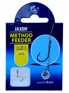 Przejdź do produktu Haczyki z przyponami JAXON METHOD FEEDER żyłka 10cm / roz. 8 / gumka