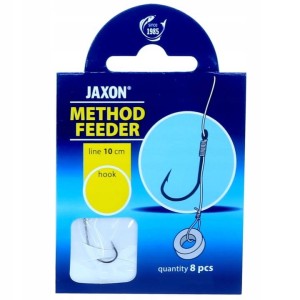 Przejdź do produktu Haczyki z przyponami JAXON METHOD FEEDER plecionka 10cm / roz. 12 / gumka