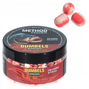 Przejdź do produktu Dumbells Duo Color Sinking JAXON METHOD FEEDER - TRUSKAWKA / KREM