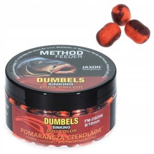 Przejdź do produktu Dumbells Duo Color Sinking JAXON METHOD FEEDER - POMARAŃCZA / CZEKOLADA