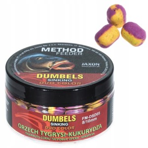 Przejdź do produktu Dumbells Duo Color Sinking JAXON METHOD FEEDER - ORZECH TYGRYSI / KUKURYDZA