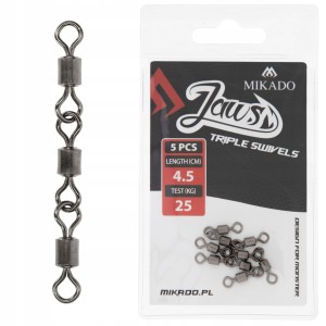 Przejdź do produktu Krętlik potrójny do dozbrojek MIKADO JAWS TRIPLE SWIVELS - 25kg / 4,5cm / 5szt