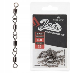 Przejdź do produktu Krętlik poczwórny do dozbrojek MIKADO JAWS FOURFOLD SWIVELS - 25kg / 6cm / 5szt
