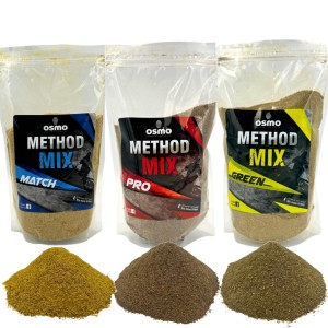Przejdź do produktu Zestaw 3x METHOD MIX- PRO, GREEN, MATCH zanęta wędkarska METHOD FEEDER OSMO