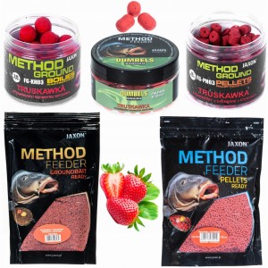 Przejdź do produktu Zestaw METHOD FEEDER zanęta pellet kulki TRUSKAWKA