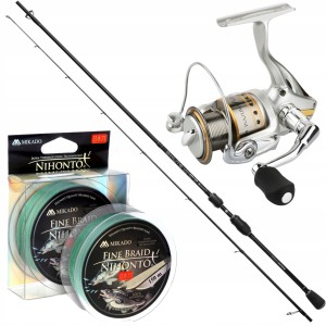 Przejdź do produktu Zestaw SPINNING Wędka Kołowrotek Plecionka MIKADO