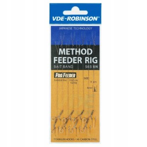 Przejdź do produktu Haczyki z gumką METHOD FEEDER nr 6 z zadziorem VDE-ROBINSON plecionka