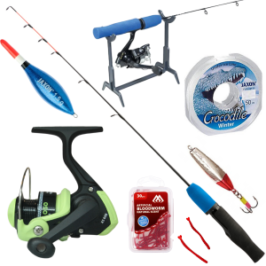 Przejdź do produktu Zestaw PODLODOWY Wędka Kołowrotek Podpórka MIKADO