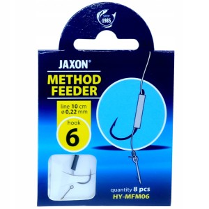 Przejdź do produktu Haczyki z przyponami JAXON METHOD FEEDER żyłka 10cm / roz. 6 / igła